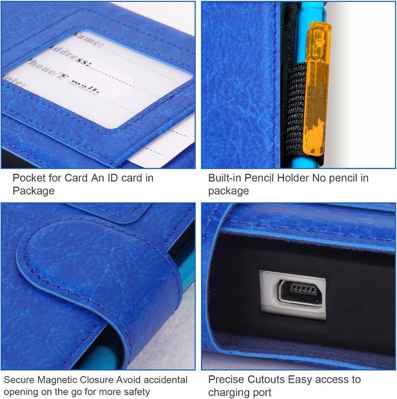 YouKnow PU Leather Protective Case for Texas Instruments TI-84 Plus CE Color Graphing Calculator with ID Card Slot (Only Case) (Blue) - Image 4